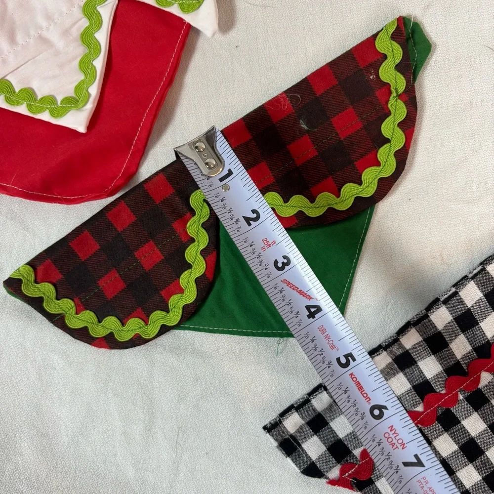 Handmade‎ Christmas Dog Collar Bandanas Set of 3 – Size Medium 9